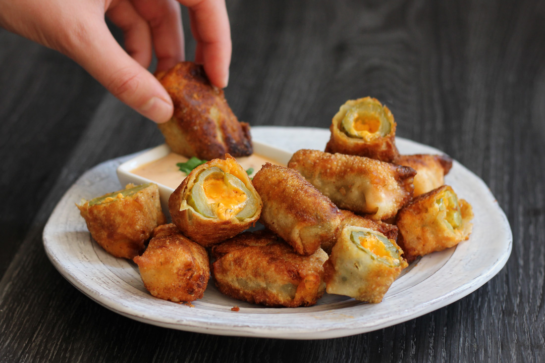 Dirty Dill Pickle Poppers