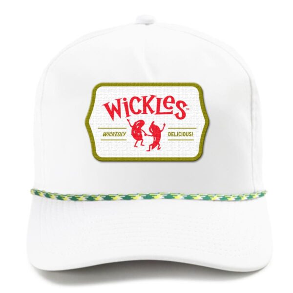 Product photo of the front of the white Pickle n’ Pepper Golf Cap
