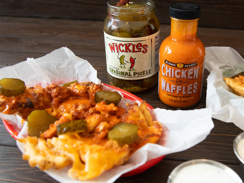 Wicked Buffalo Chicken and Waffle Fries
